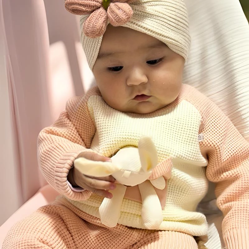 婴儿毛衣套装秋冬款女宝宝打底针织衫分体两件套婴童保暖毛线衣