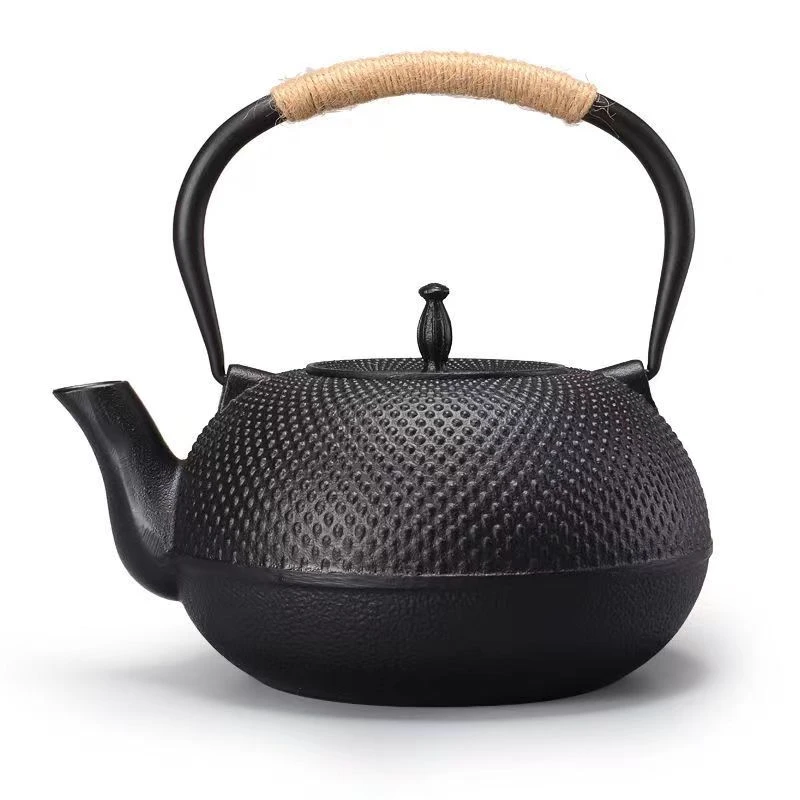 围炉煮茶铸铁茶壶家用烧水壶复古日式耐高温生铁壶锤纹露营煮茶壶