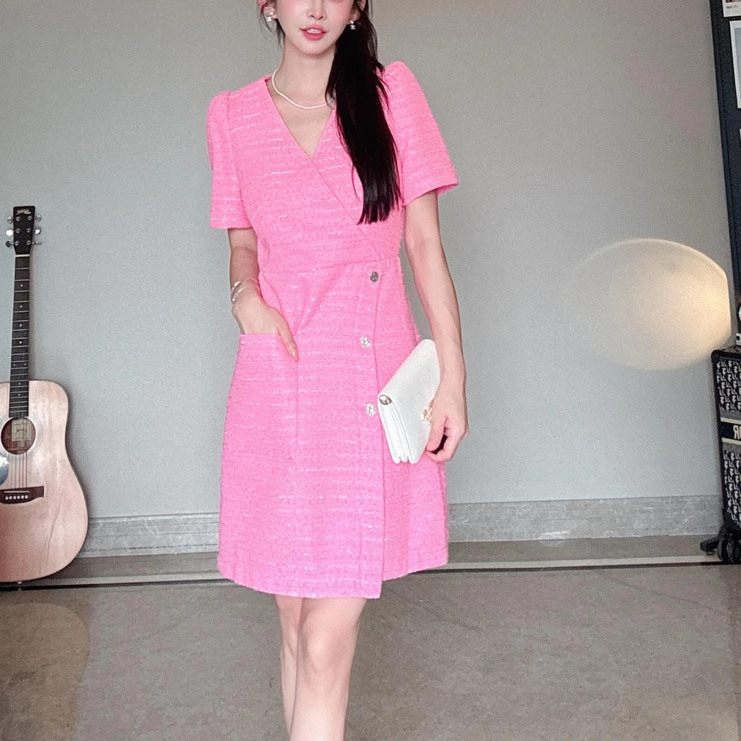 2025g夏季女生时尚设计感上衣小香风显瘦连衣裙 CCX700PL0034