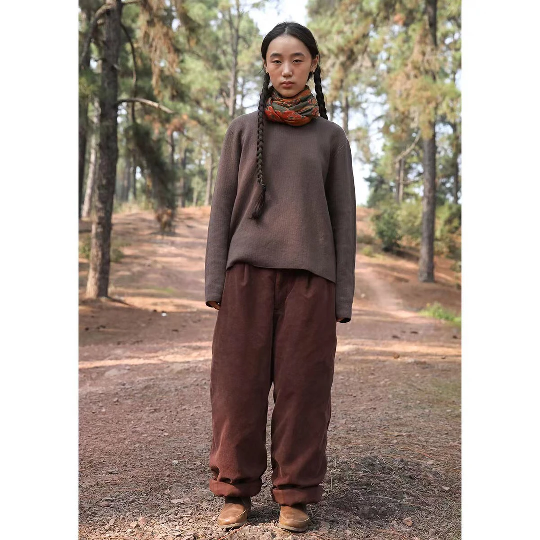 云雾里 原创设计3256复古文艺松弛感保暖舒适纯羊毛长袖针织打底