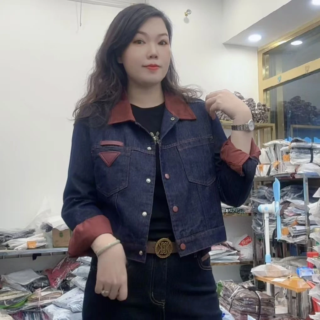 【芬芬家】时尚百搭水洗秋季牛仔外套2372