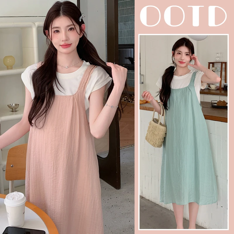 孕妇连衣裙大码时尚夏季宽松夏装显瘦网红夏天外穿薄款甜美裙子