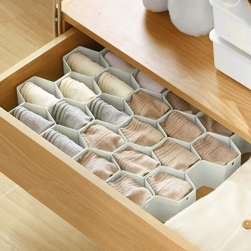 纳川宿舍衣柜蜂巢窝抽屉分隔格分层内裤袜子收纳整理盒隔板隔断