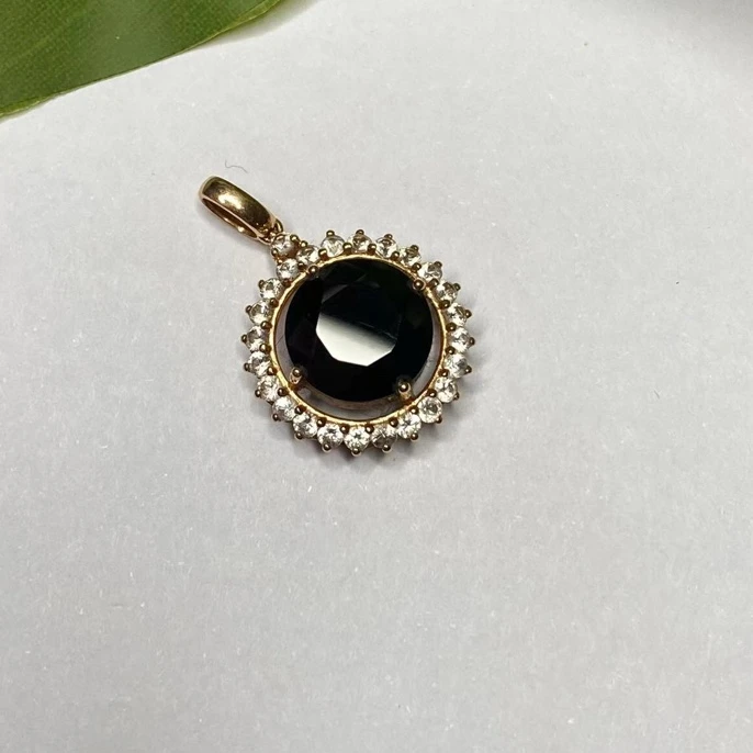 娜年翠玉墨翠 缅甸a货正品 18k蛋面吊坠 百搭时尚毛衣链