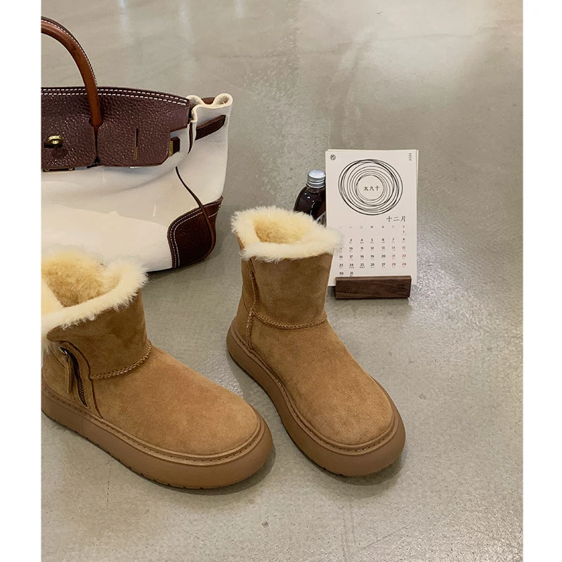 吕小布 | 澳洲进口羊皮毛一体 加厚加暖百搭减龄保暖雪地靴女0371