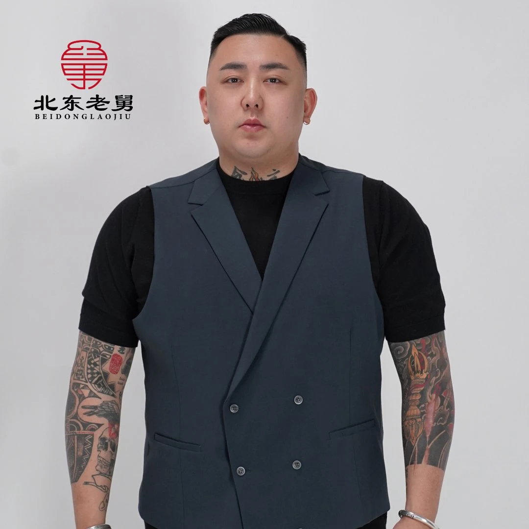 【北东老舅】单排扣西服马甲-新款戗驳领商务西服马甲-23892