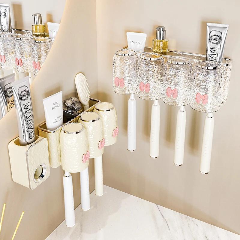 牙刷架子置物架免打孔壁挂式卫生间浴室墙上漱口牙膏牙刷置物架