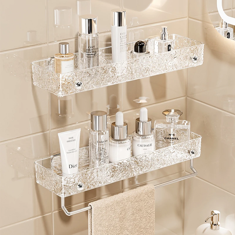 卫生间置物架壁挂免打孔亚克力浴室厕所洗漱台墙上化妆品收纳架子
