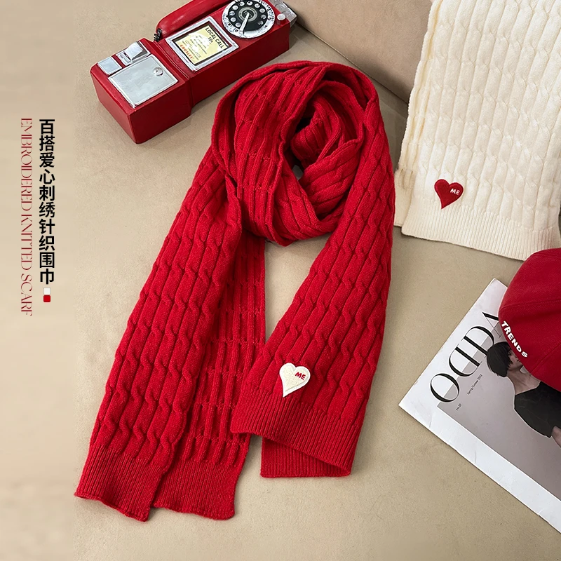 陈大猪【爱的温暖】秋冬保暖爱心麻花围巾-DCD33056