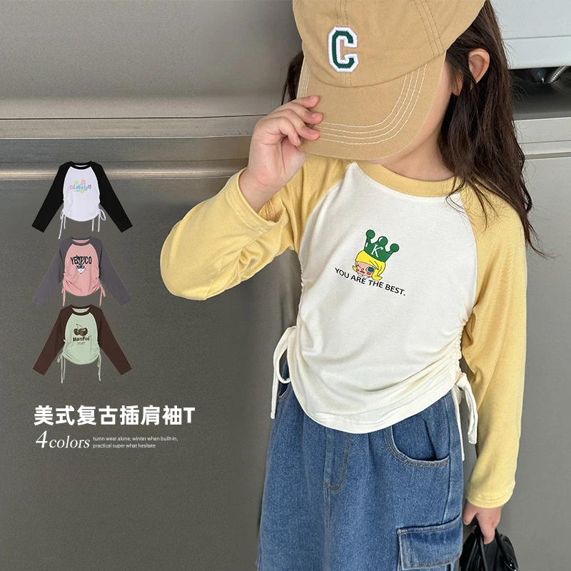 【陈大猪童装】秋季童装女童长袖T恤韩版洋气中大童插肩袖-GHQ31190