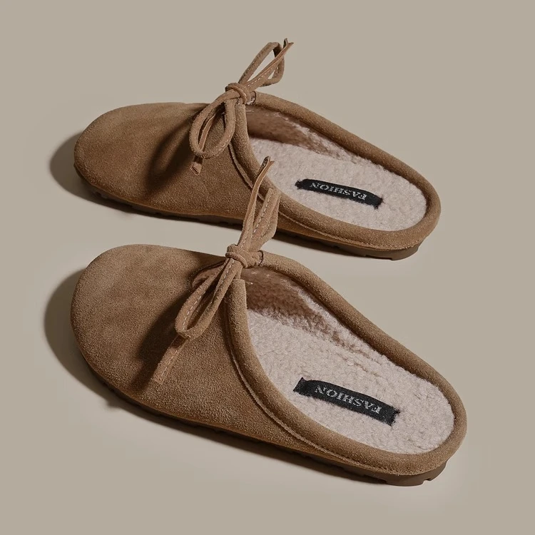 森系文艺百搭复古软底懒人勃肯包头拖女2024秋冬新款一脚蹬棉拖潮