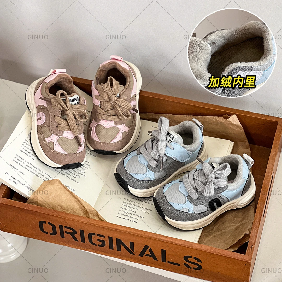 冬季加绒保暖二棉鞋女宝宝软底学步鞋男宝宝韩版百搭运动老爹鞋