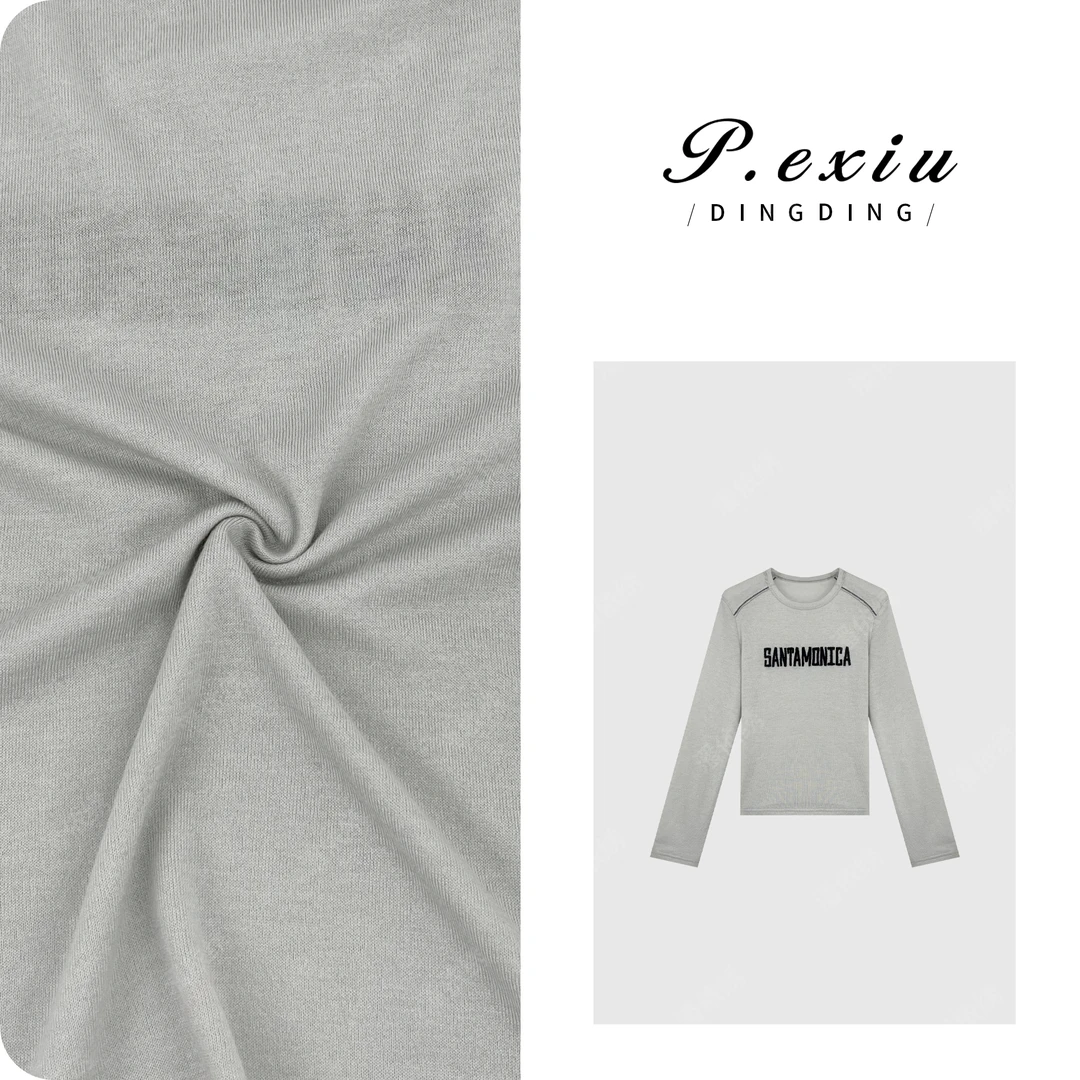 PanYiXiu/潘依绣羊-毛 韩版简约刺绣绒感打底T恤 W-62557