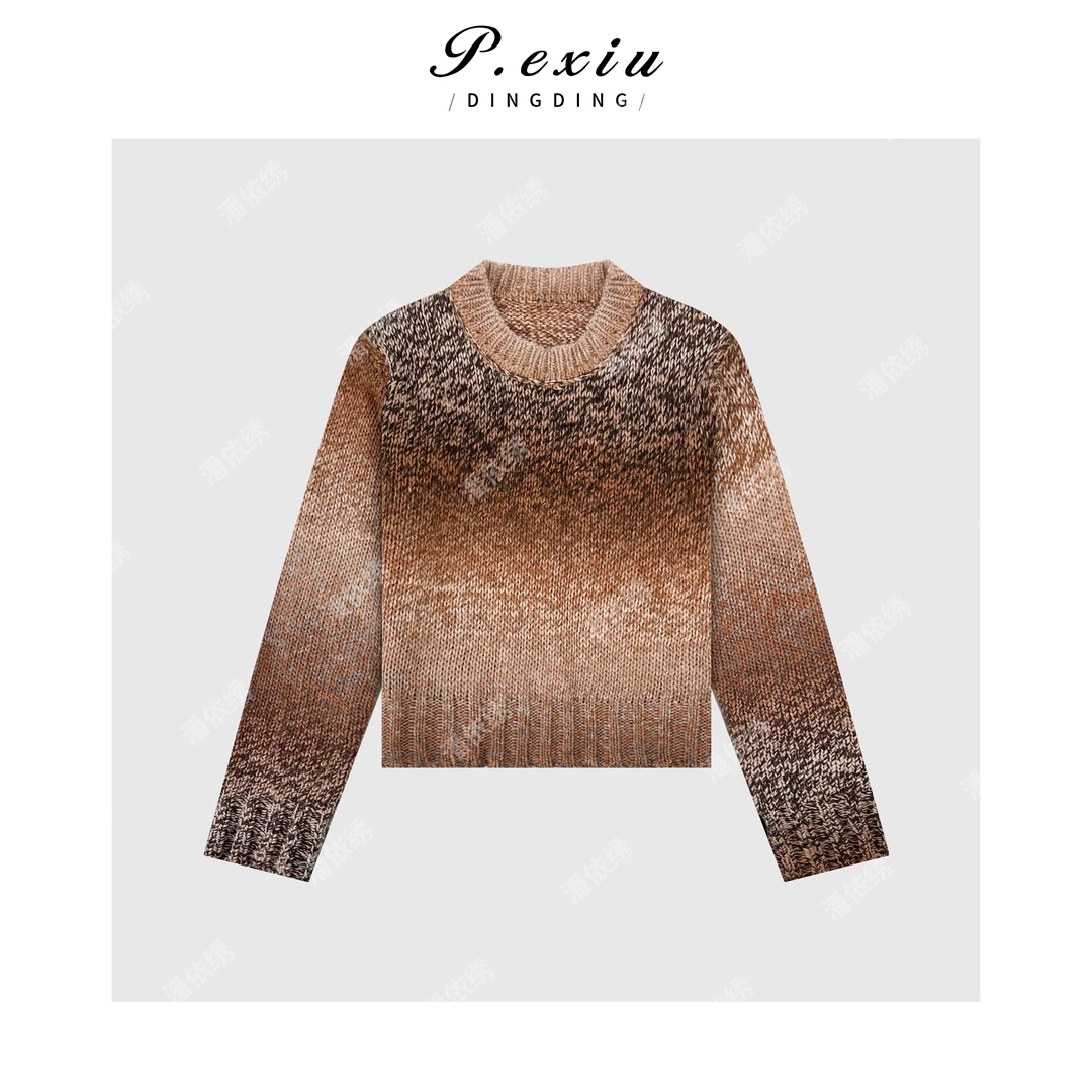 韩系慵懒风混纺针织毛衣Q9243