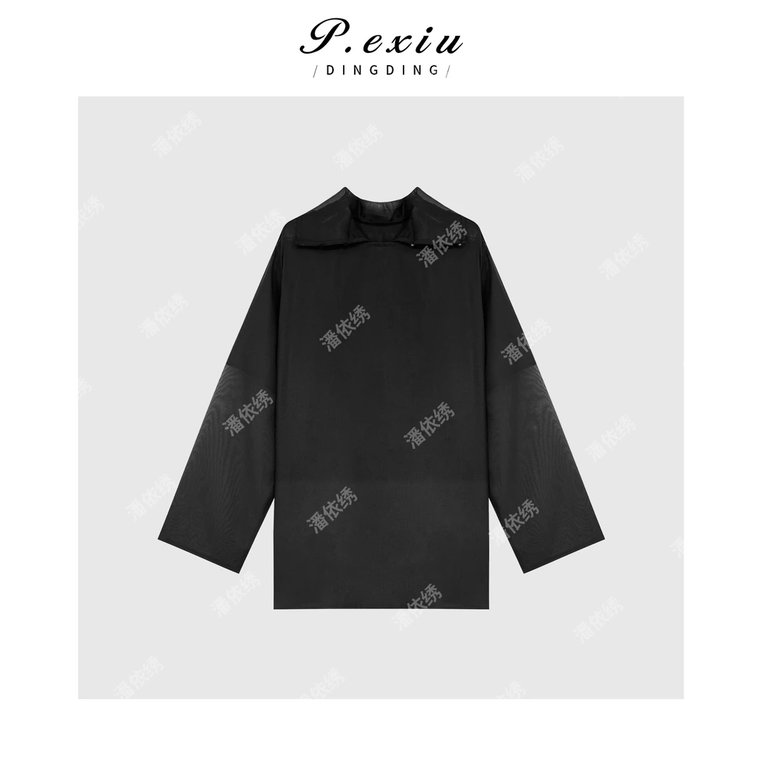 慵懒神秘感网纱两件套上衣 Q45047