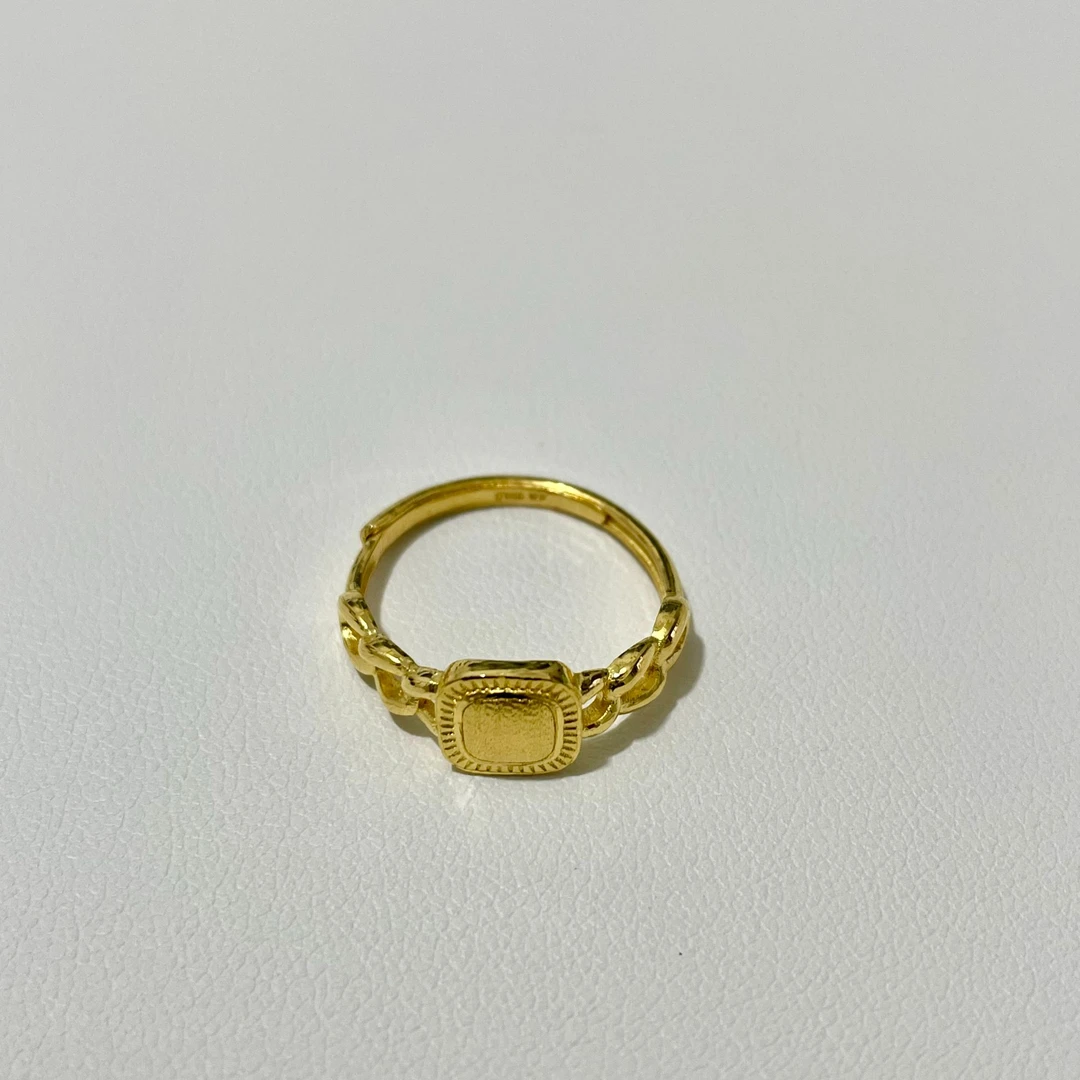 泽诚珠宝5G足金999时尚经典气质流金岁月可调节戒指