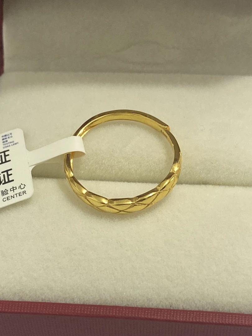 泽诚珠宝5G足金999时尚经典精美小香戒指