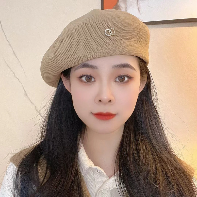 春夏薄款贝雷帽女日系简约透气弹力网红显脸小ins南瓜帽英伦时尚