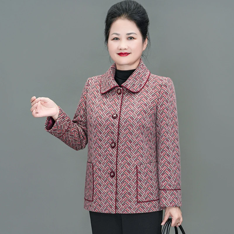 华太太新款外套中老年人洋气女装胖妈妈装加肥加大码时尚C5015