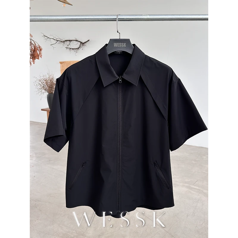 WESSK夏季冰感纱线活页裁片衬衫垂感三防四面弹面料ykk拉链