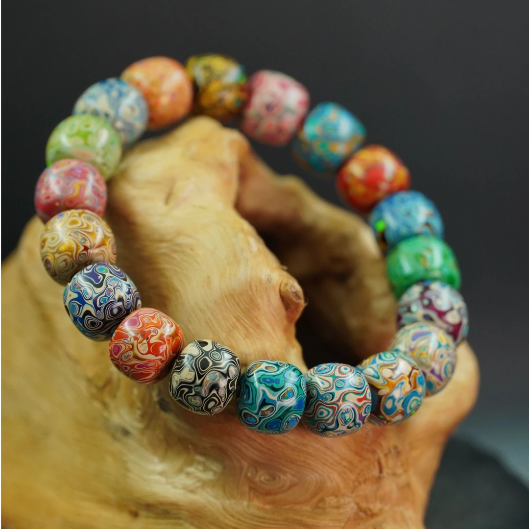 1.0*1.1”《节节高升》“天然大漆”欧嵌老型多宝手串