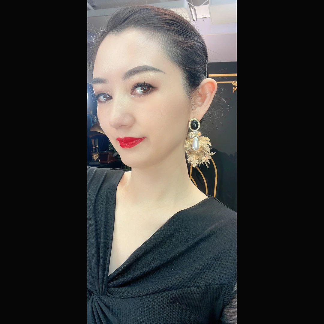 非金属亚克力耳饰 黑白撞色气质百搭耳饰法式轻奢大气个性耳环