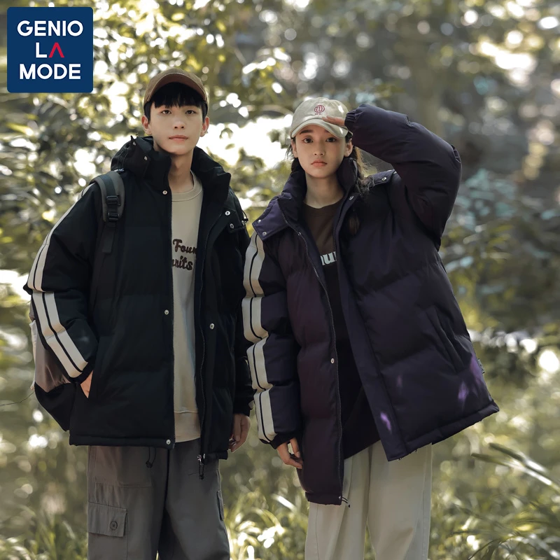 GENIO LAMODE棉衣男士秋冬季新款加绒加厚棉服保暖情侣装棉袄外套