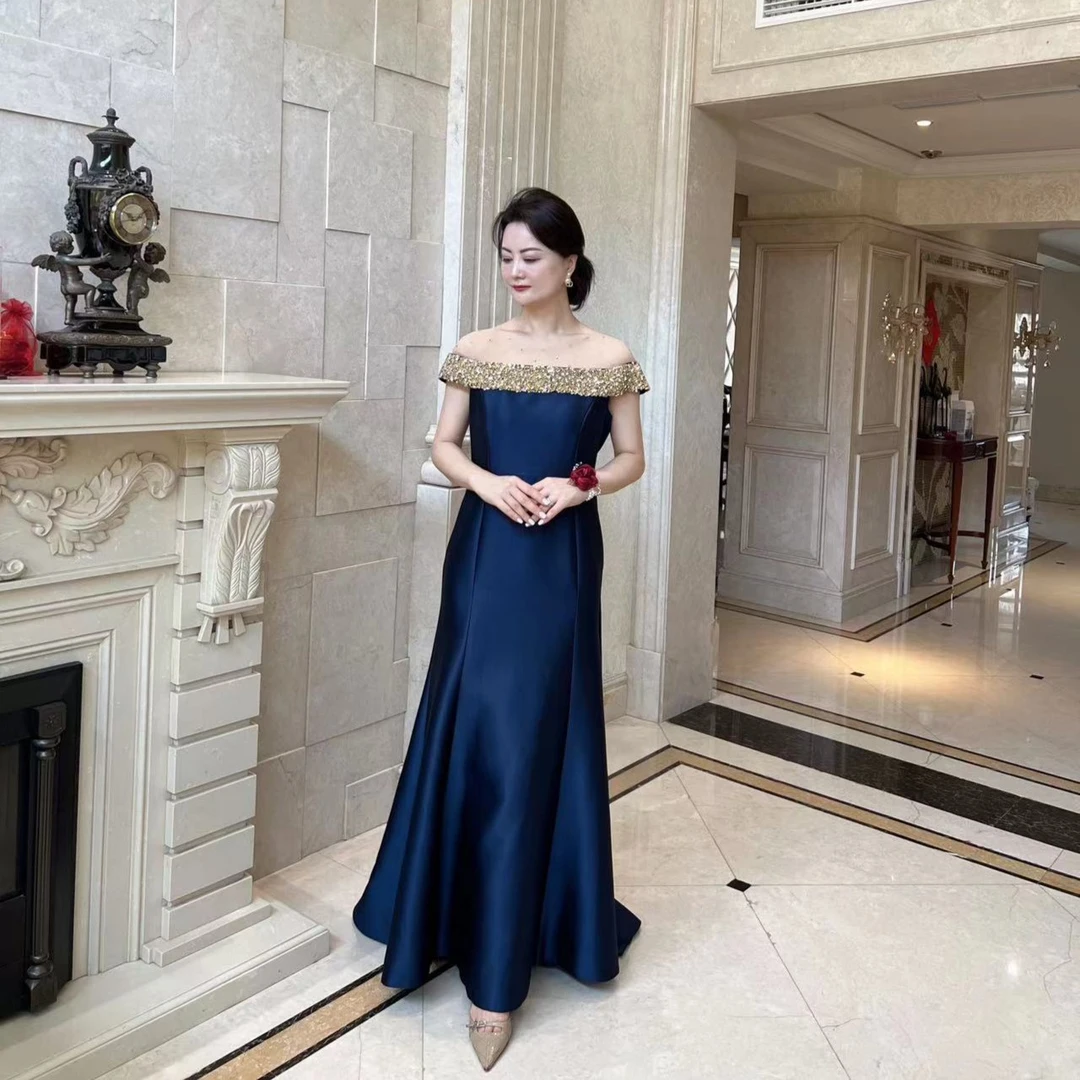 高端轻奢喜妈妈礼服定制婚宴装重工钉珠设计师款高贵礼服裙SC3049
