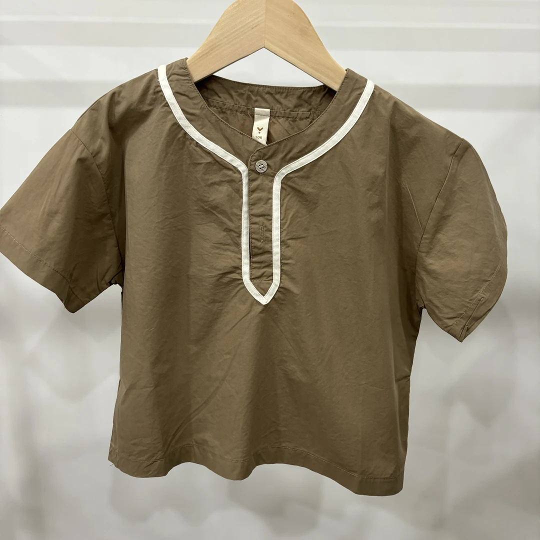 【实体清货】儿童时尚休闲百搭领口加织带小衫-6611