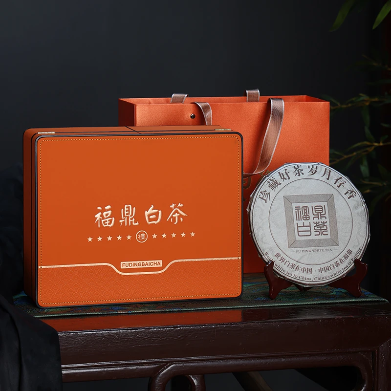 过年过节日送礼品福鼎白茶陈年老白茶高山枣香寿眉茶饼350g礼盒装
