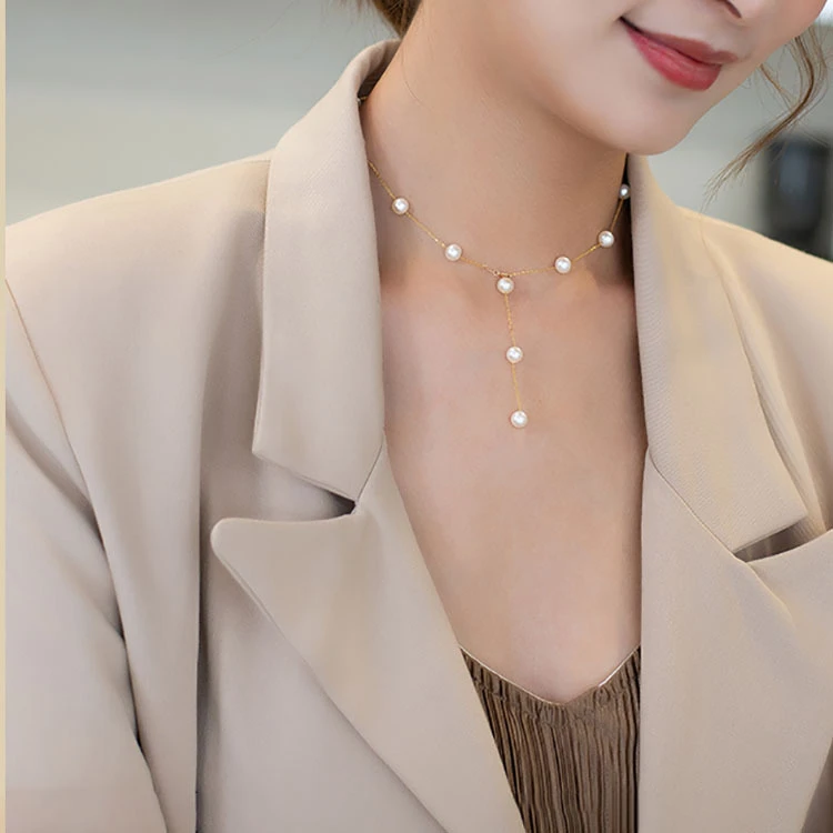 丽沁 链子925银 繁星项链正圆强光满天星s925银时尚网红锁骨链