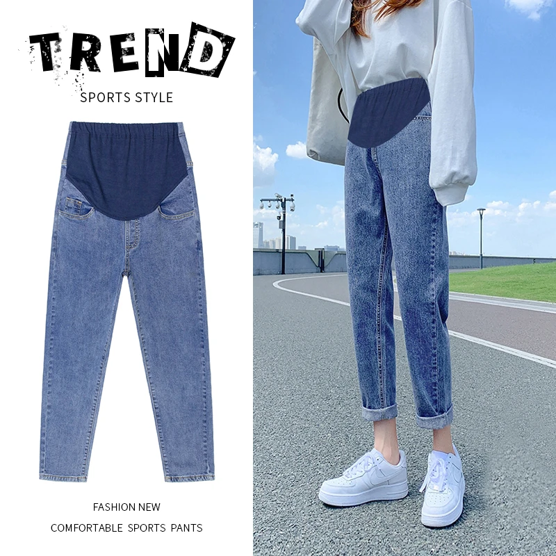 孕妇牛仔裤秋冬款2024新款外穿时尚哈伦老爹裤加绒加厚秋冬季保暖