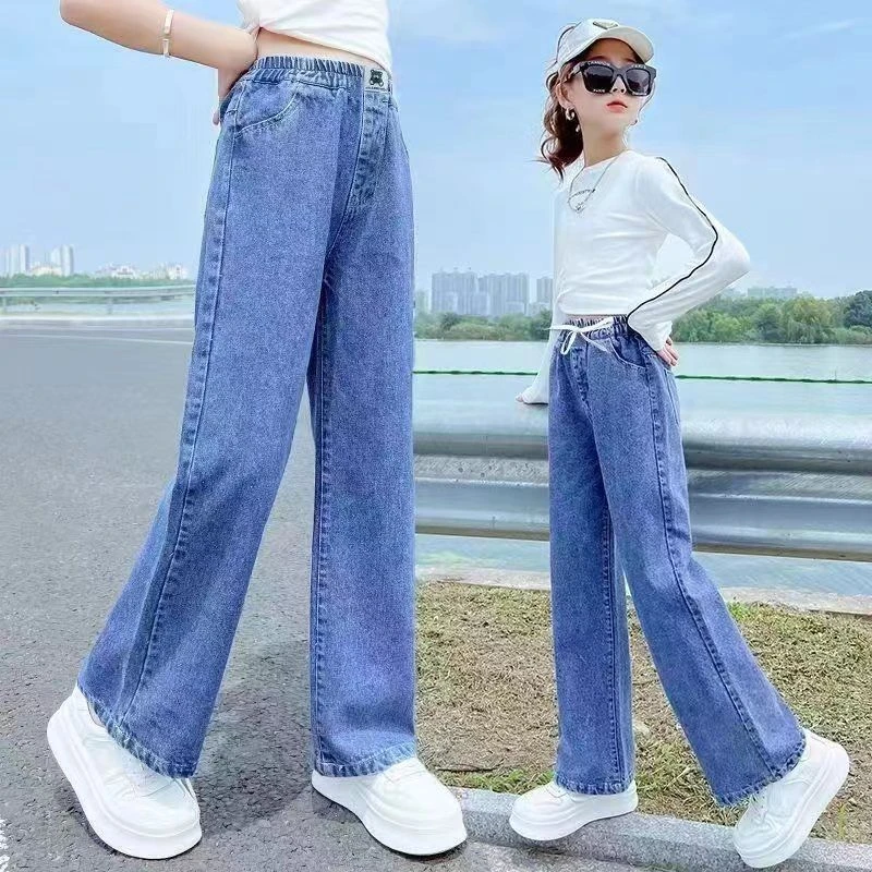 女童牛仔裤春秋款2023新款时髦宽松女宝宝外穿儿童装春装洋气裤子