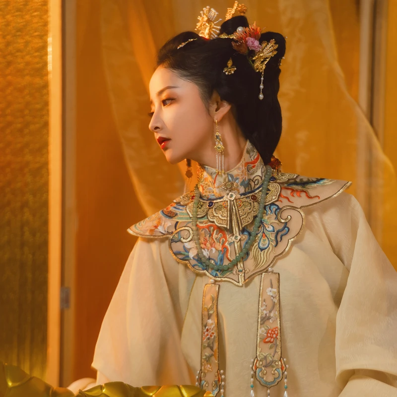 锦瑟衣庄烁玉流金立领斜襟长衫凤凰云肩马面裙明制汉服秋款女