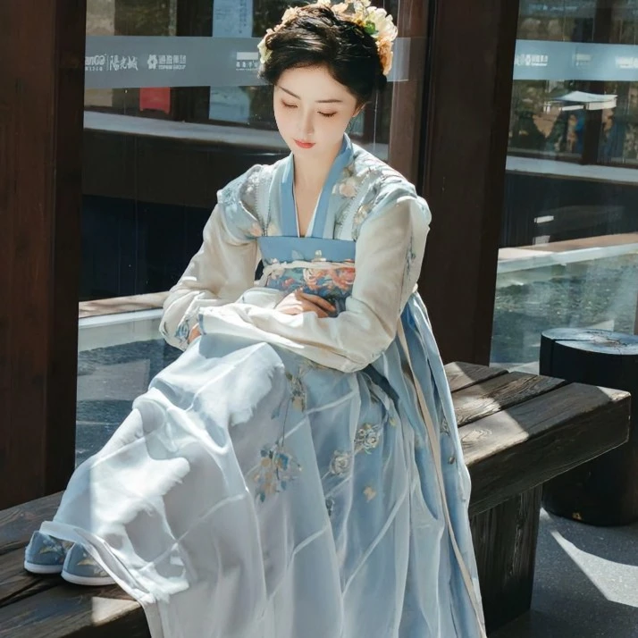 锦瑟衣庄蔷薇少年 女款唐制背子绣花 四时芳华谱