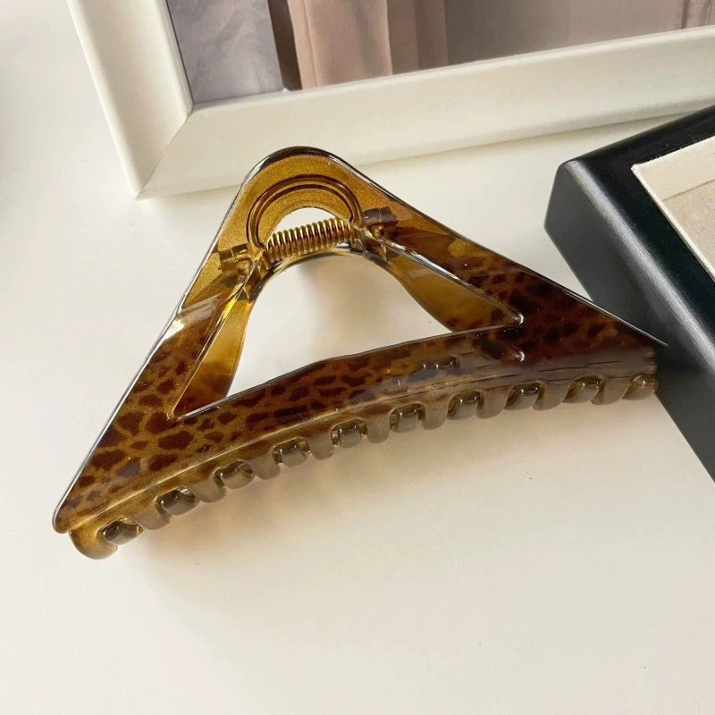 3715~2023秋冬新款渐变棕色加大号适合发量多气质简约塑料鲨鱼夹