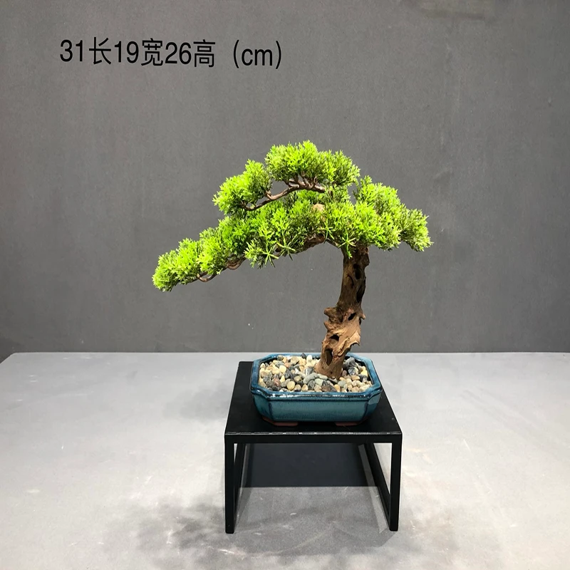 新中式仿真迎客松假树盆景高档酒店大堂办公室茶桌玄关装饰摆件