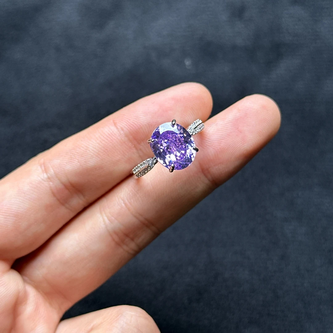 高订戒指 气质时尚简单女王紫色戒指733