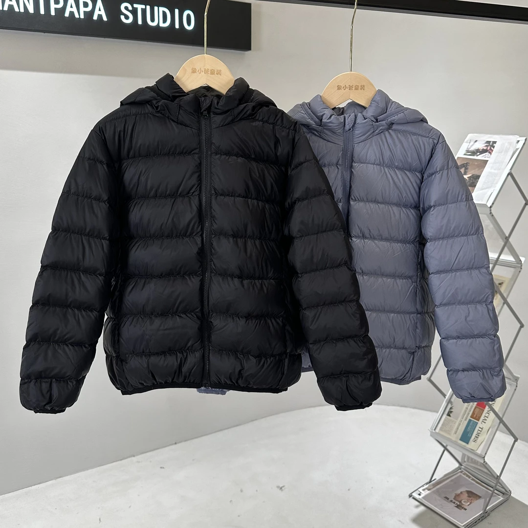 童装儿童四色羽绒服轻薄2024反季秋冬季男女童中大童短款连帽外套