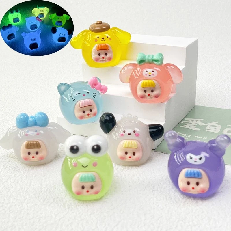 【直播拆九宫格】三丽鸥多妹可爱摆件立体夜光公主树脂车内装饰桌面