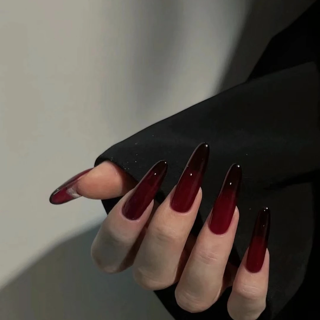 YBNC手工穿戴甲/ (红色玄学) 冬日的一抹血红玛丽秋冬流行色高级