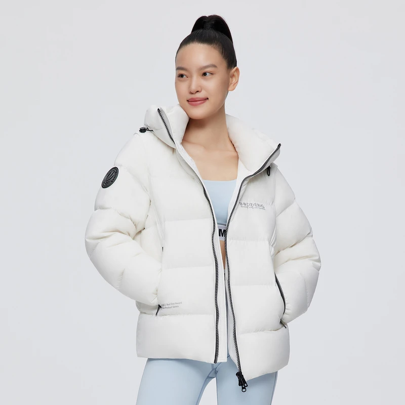 波司登女士连帽立领宽松户外时尚轻薄潮流百搭趋势绗缝外套羽绒服