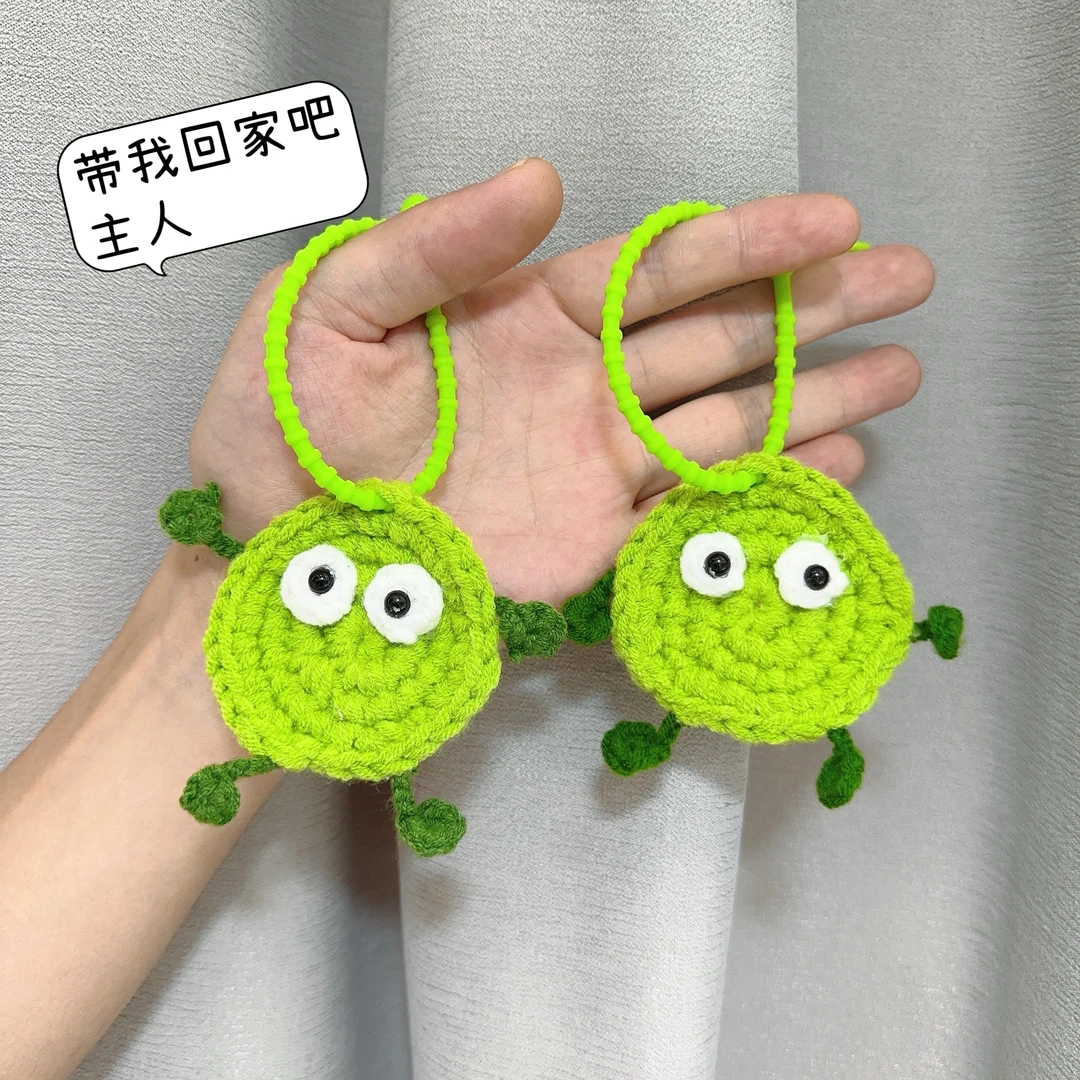 【成品】手工钩织丑萌系绿色抹茶小饼干挂件