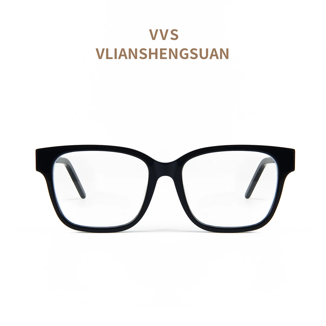 VVS眼镜镜框复古黑框时尚百搭方框近视镜框休闲经典平光简约V019