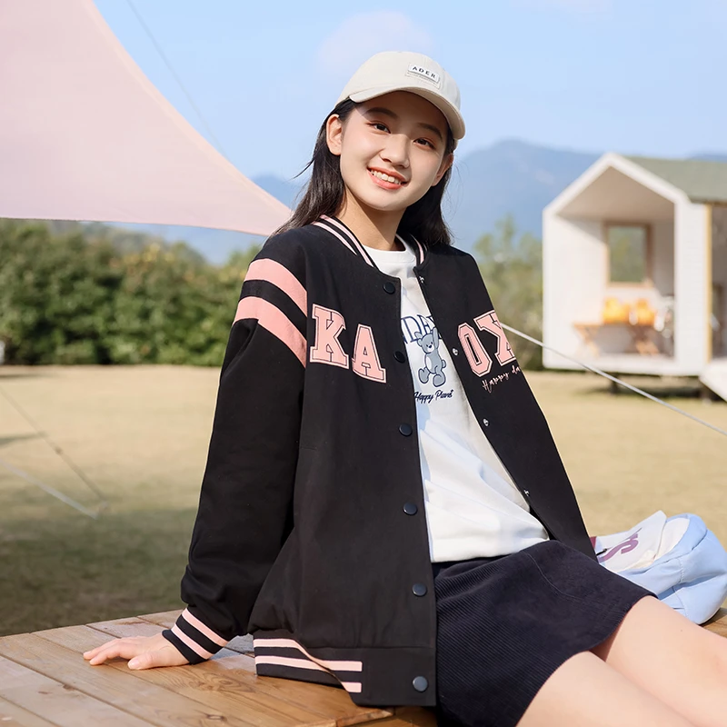 初中生春秋装少女孩新款2023学院风棒球服外套短春季高中学生韩版