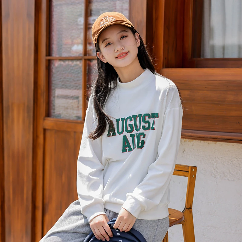 156青春学生微胖大码童装初高中女生卫衣长袖打底宽松百搭时尚12