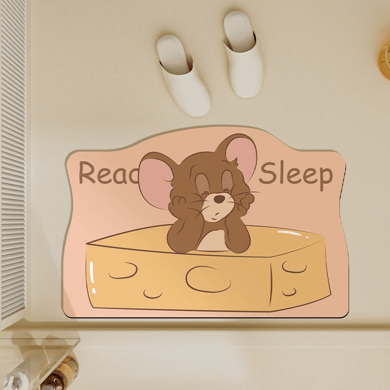 奶酪软硅藻泥吸水地垫卫生间门口浴室防滑脚垫卡通速干防潮家用