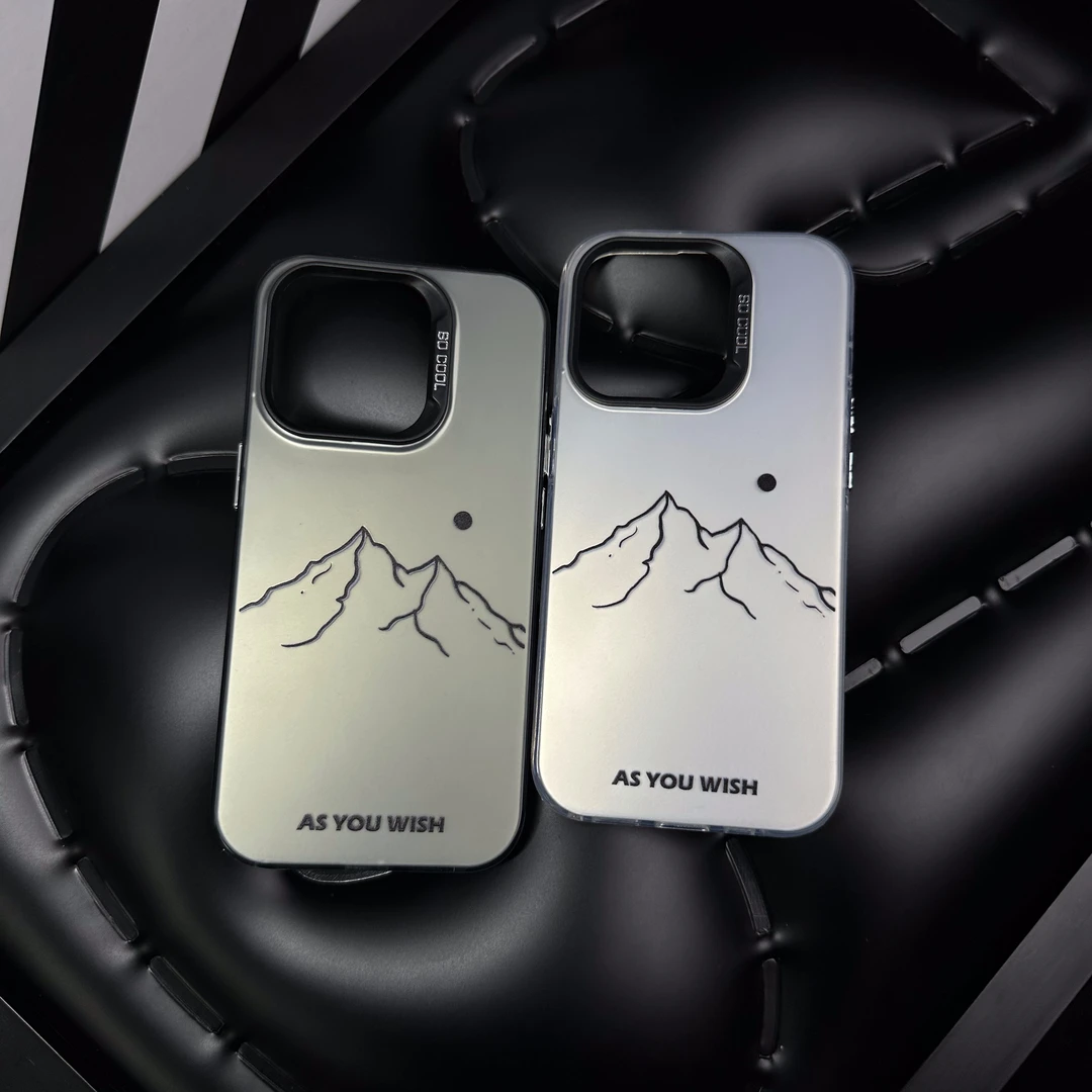 简约雪山适用苹果15promax手机壳iphone15pro情侣14高级感13创意