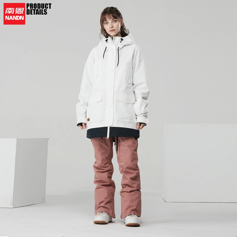 南恩NANDN工装显瘦滑雪服防水夹棉单双板滑雪上衣男女NC125/124
