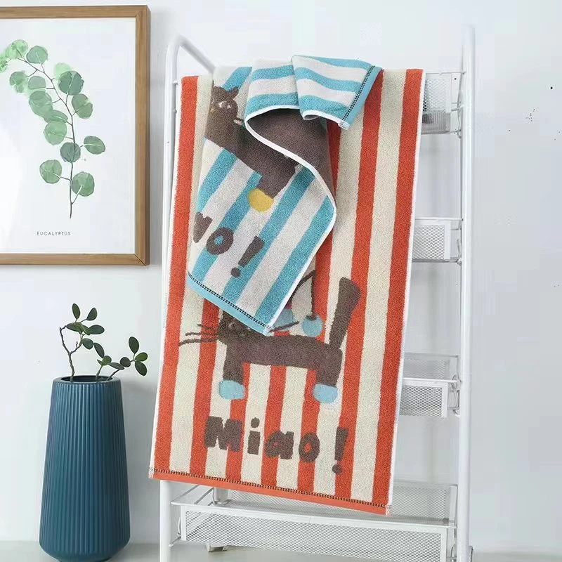 （微暇70*140）时尚柔软加厚吸水成人洗澡米奇字母欧美花型毛圈浴巾